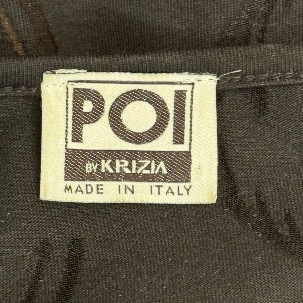 NWOT Vintage POI by Krizia Women’s Black Sheer Detail Long Sleeve Top. Size 6